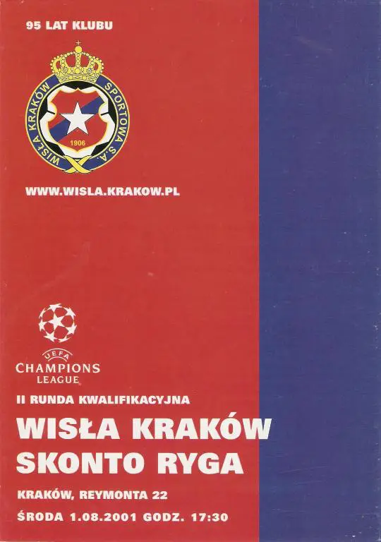 Висла Краков - Сконто Рига - 2001-02