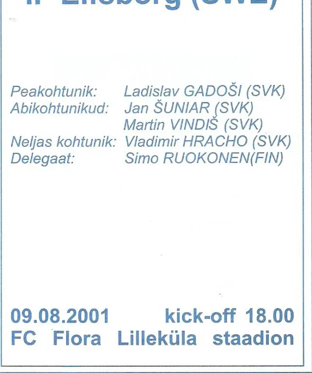 Транс Нарва (Эстония) - Элсборг (Швеция) - 2001-02 с выездным билетом 1