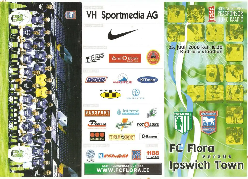ФК Флора Таллинн. ( Эстония). - Ипсвич Таун ( Англия) - 23.07.2000
