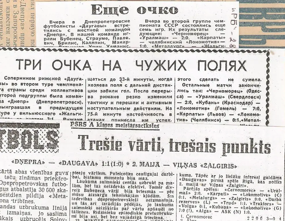Футбол. Чемпионат СССР. - Днепр Днепропетровск - Даугава - 1963