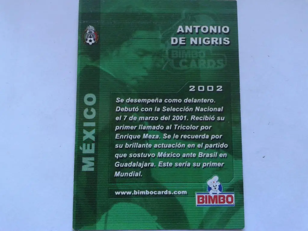 Антонио Де Гигрис-карточка 1