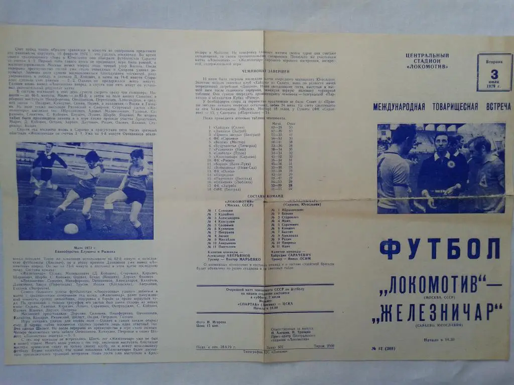 Локомотив Москва-Железничар Югославия 1979