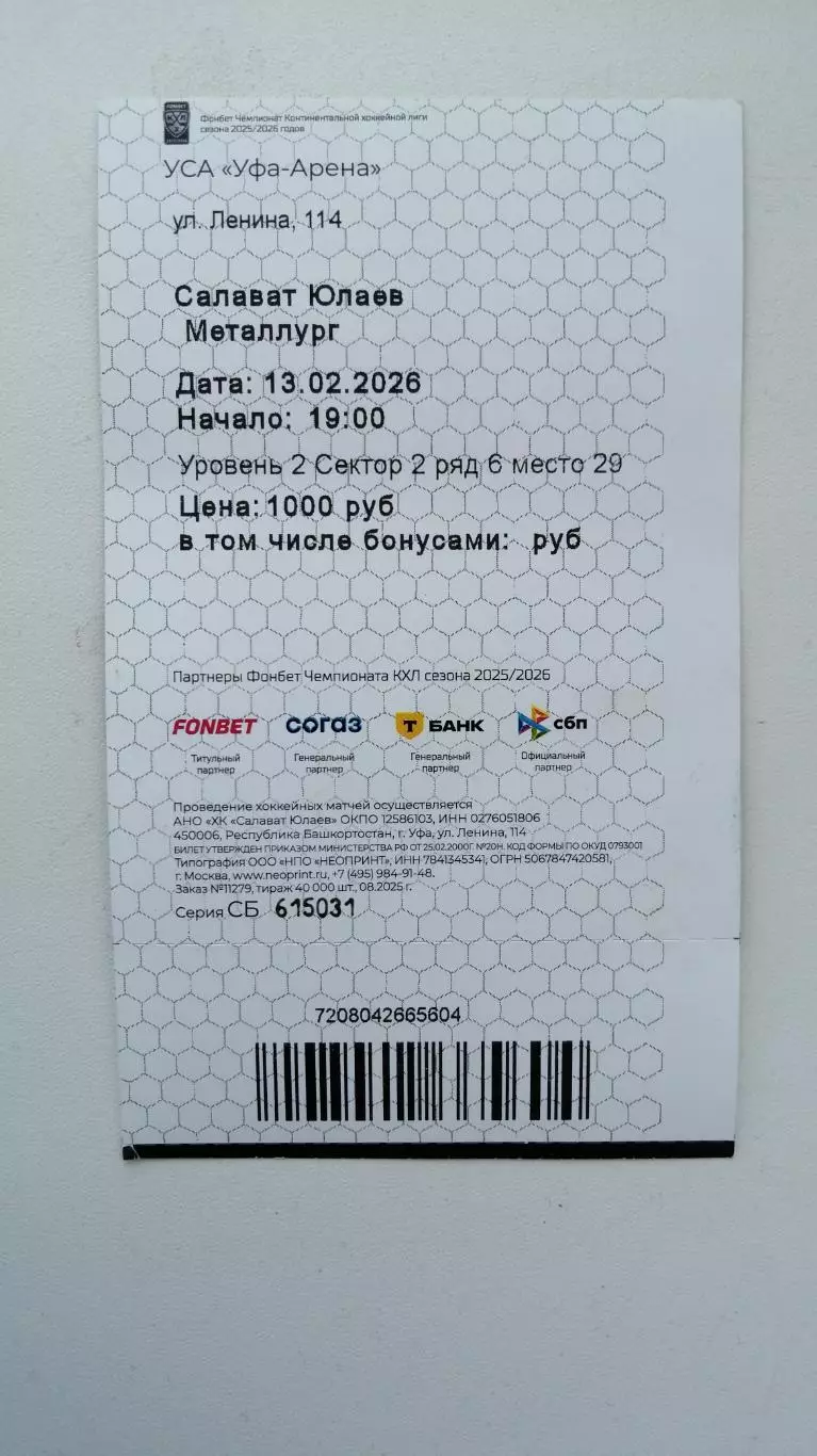 Хоккей Салават Юлаев Металлург 13. 02.26 Цулыгин 1