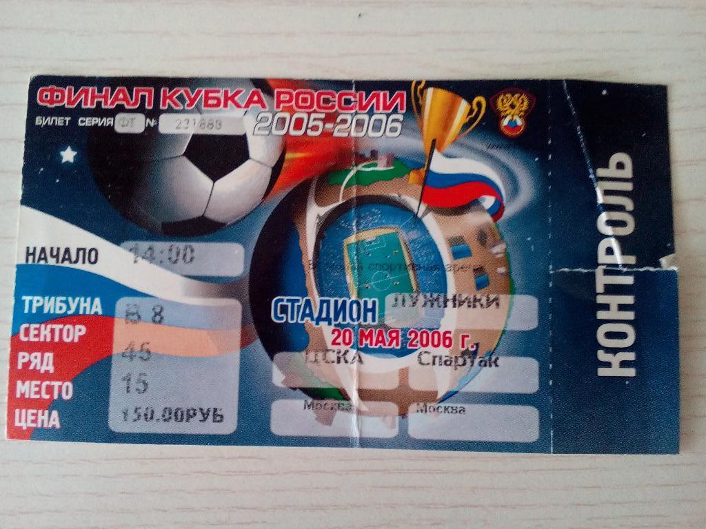 ЦСКА Спартак финал Кубка России 20.05.2006