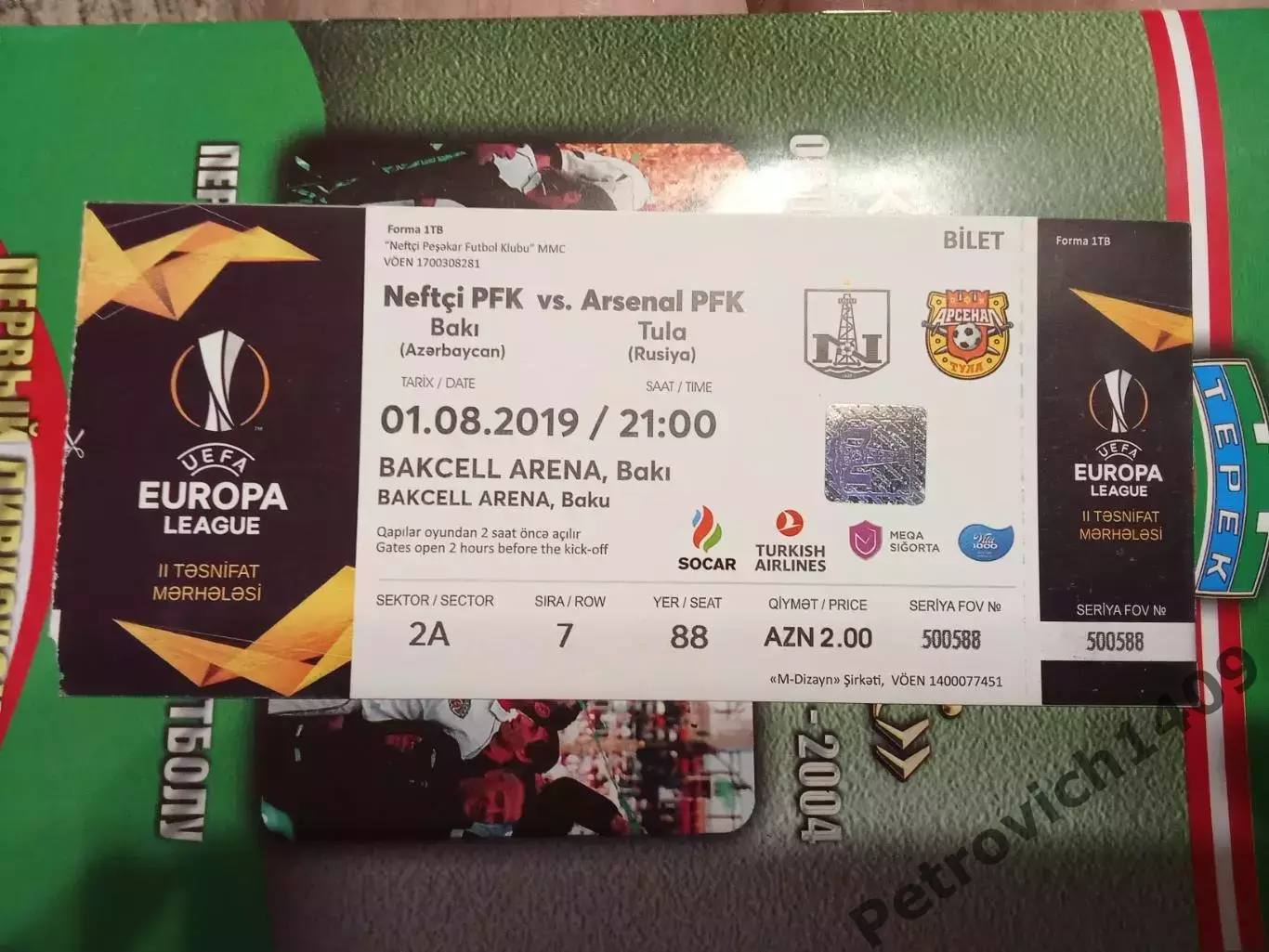 Нефтчи Баку Арсенал Тула 01 августа 2019 .