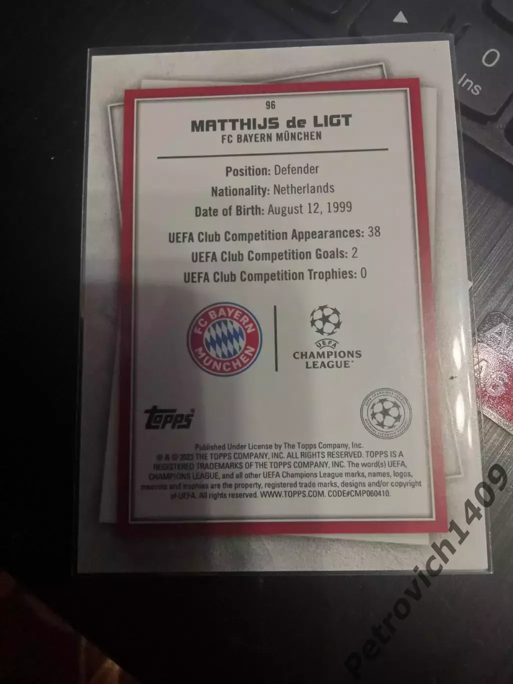 Topps superstar 2022-23 Matthijs de ligt ФК Бавария 1