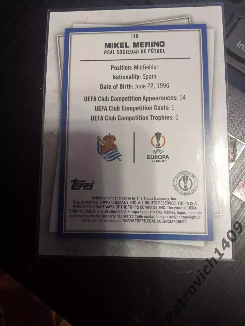 Topps superstar 2022-23 Mikel Merino ФК Реал Сосьедад 1
