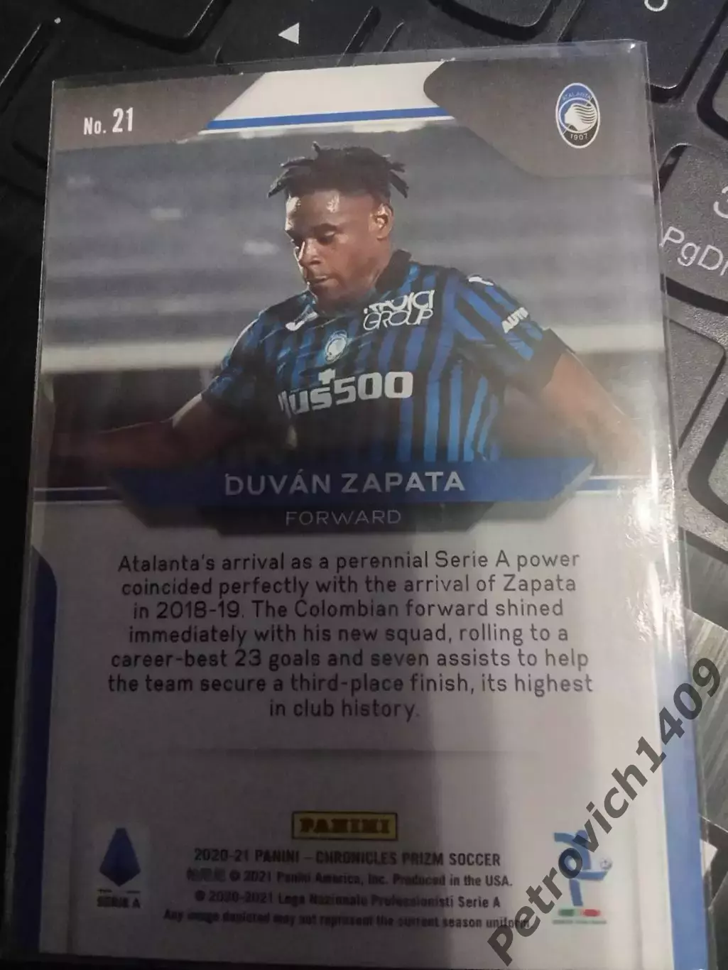 Panini Chronicles soccer Duvan Zapata 1