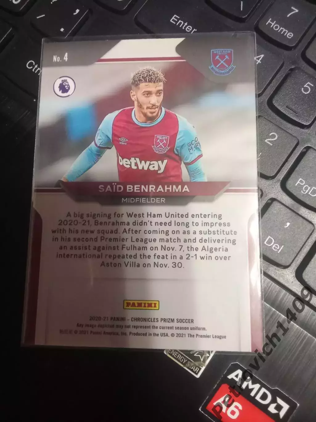 Panini Chronicles soccer Said Benrahma 1