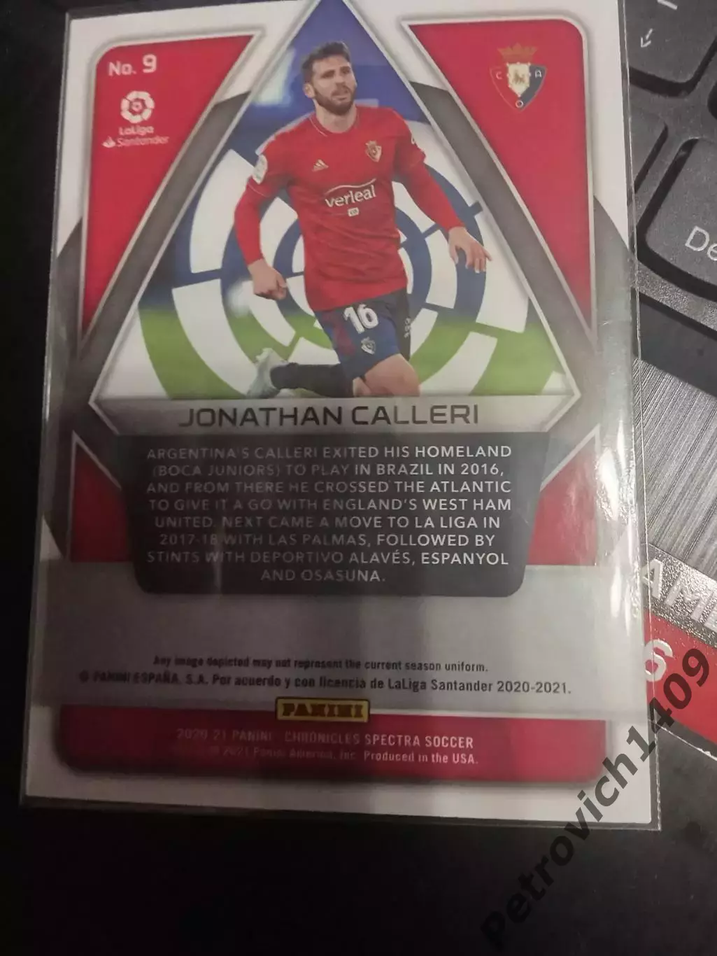 Panini Chronicles soccer Jonathan Calleri 1
