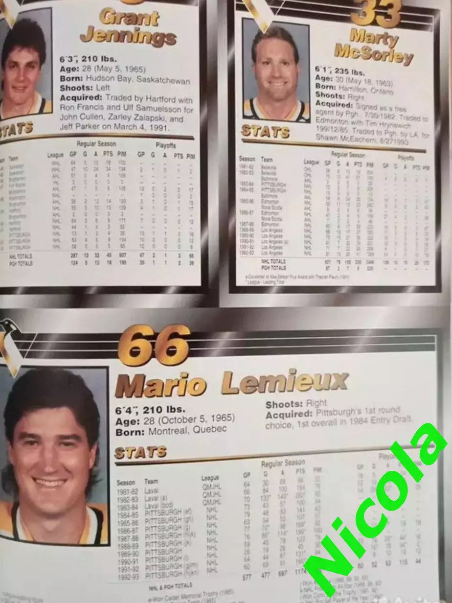 Ежегодник Питтсбург Пингвинз на сезон 1993/1994. 4