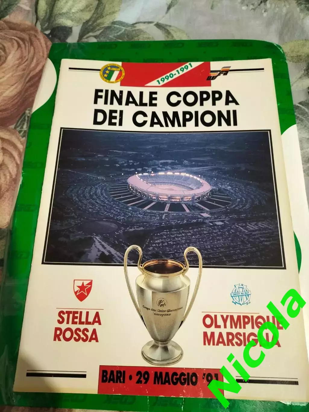 Официальная программа финала КЕЧ-1991 Црвена Звезда -Олимпик(Марсель)