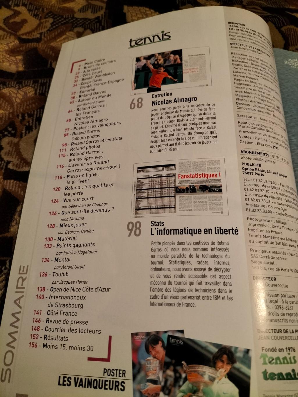 Французский журнал Tennis magazine 2010 год про итоги Ролан Гаррос. 1
