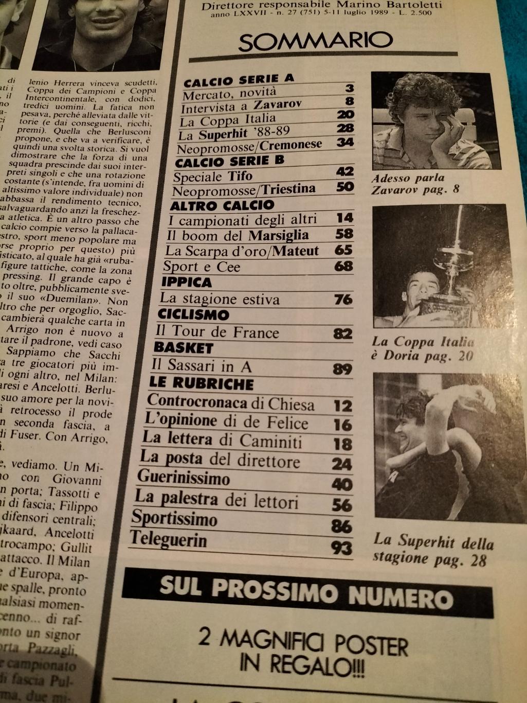 Журнал Guerin Sportivo №27 1989 год по футболу. 1