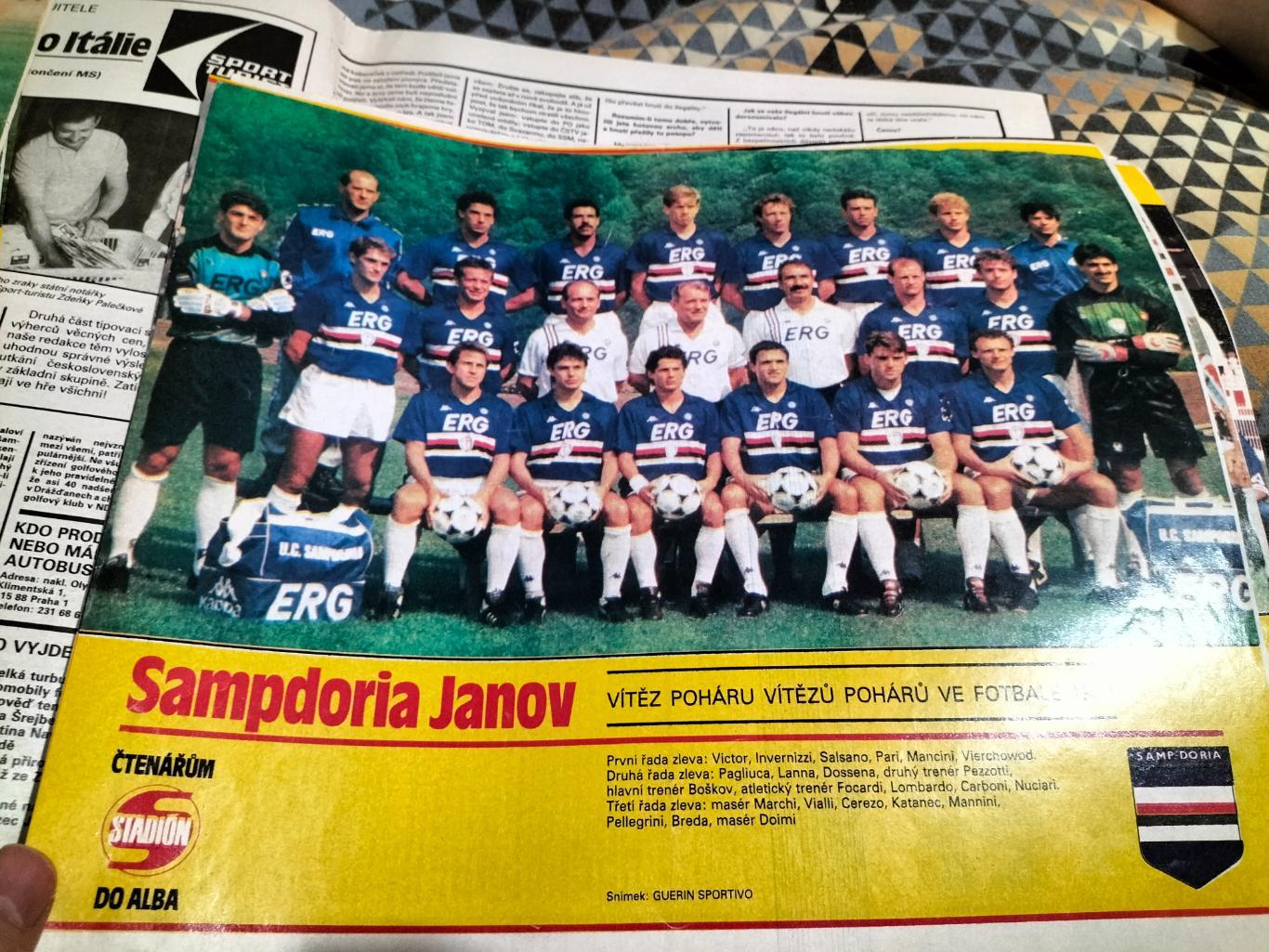 Постер из журнала Стадион.Сампдория(Италия).