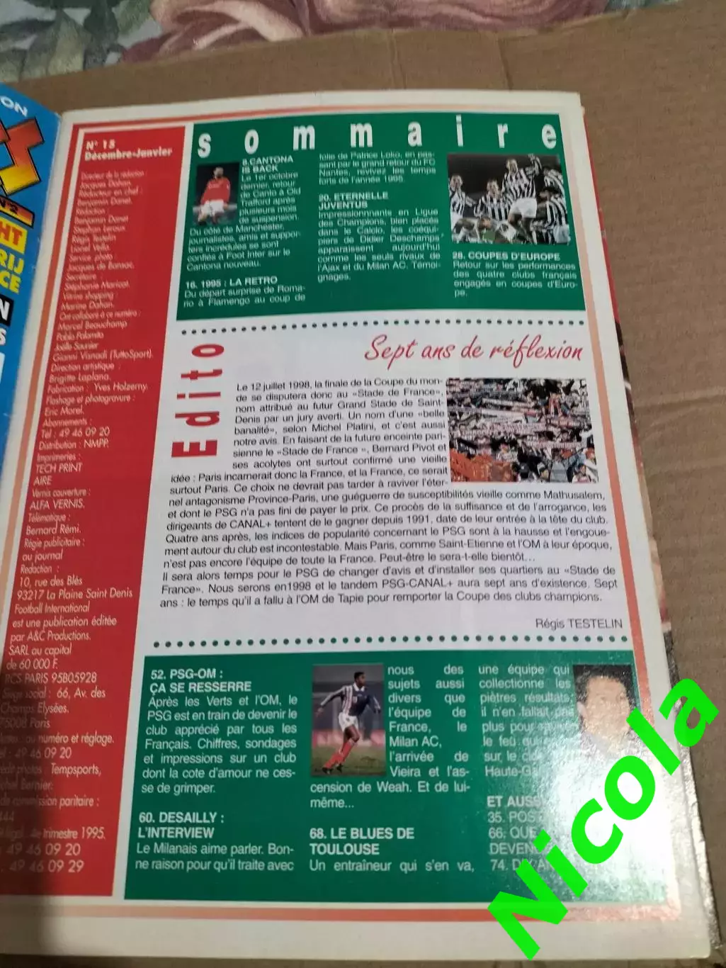 Журнал Football International (Франция) №15 декабрь-январь 1995. 2