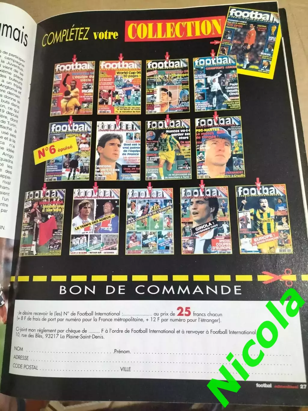 Журнал Football International (Франция) №15 декабрь-январь 1995. 3