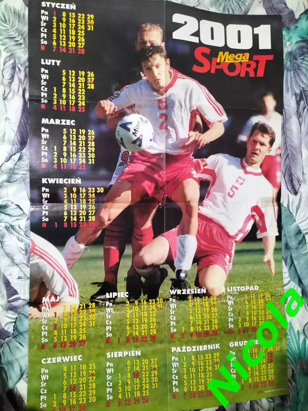 Большой двусторонний мегапостер 2001 года по футболу (Польша). 1