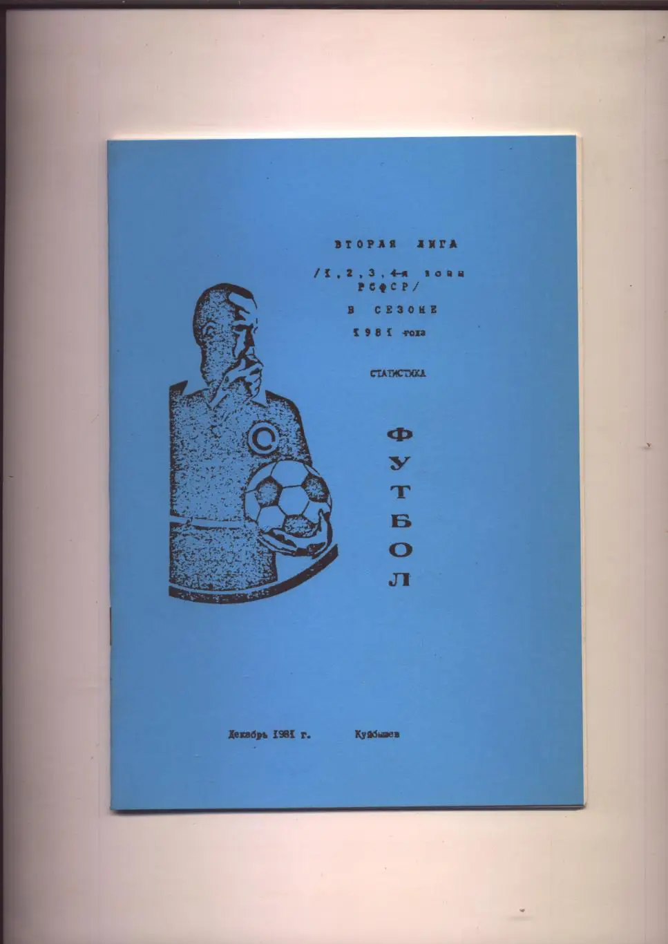 Футбол К/С 2-я лига 1 2 3 4-я зоны РСФСР 1981 г Куйбышев подробная статистика