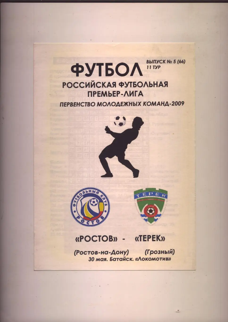 Первенство молодёжных команд ФК Ростов - Терек Грозный 30 05 2009 г.