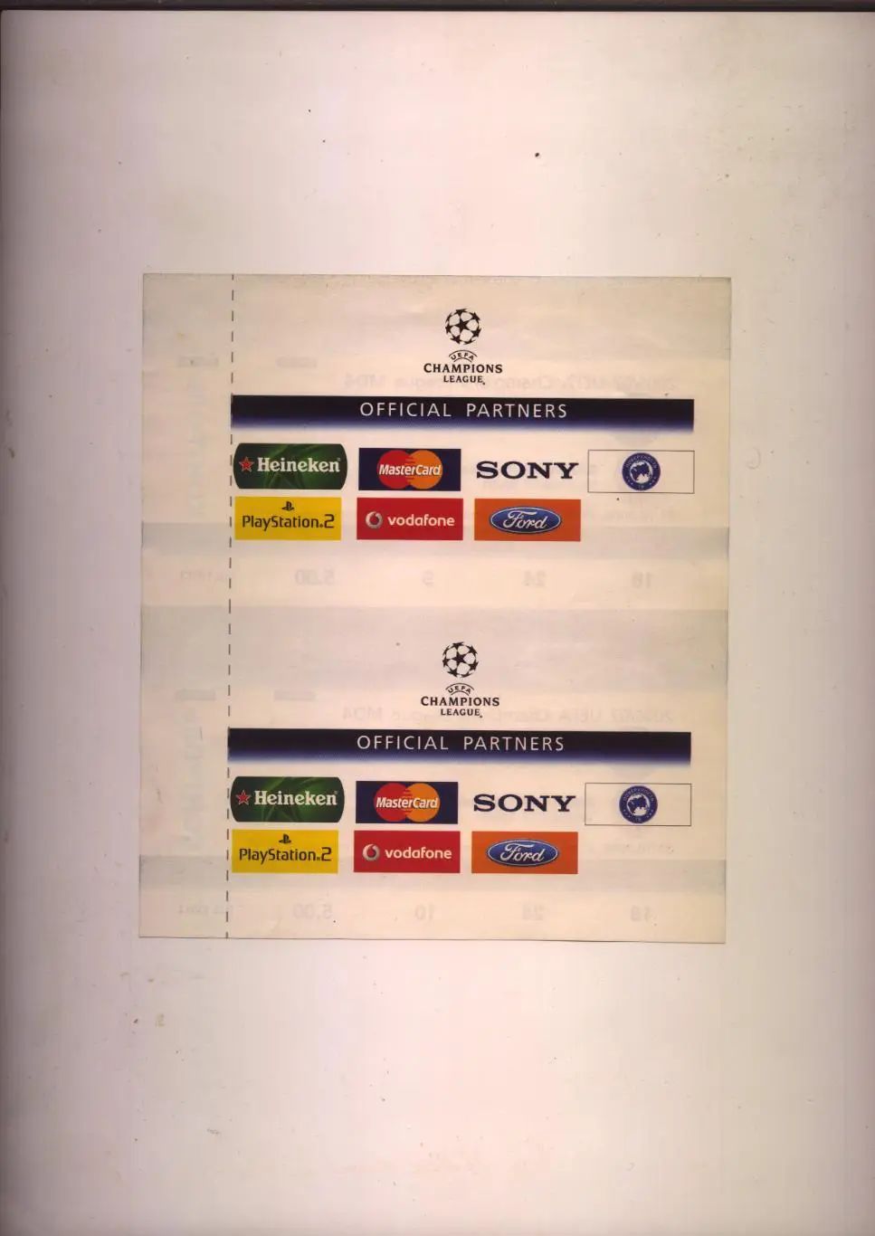 2 билета Футбол Лига Чемпионов Шахтер Донецк - Валенсия Испания 31 10 2006 1