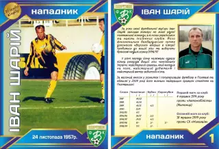 Колекційна картка. Ворскла Полтава. Легенди Клубу. Іван Шарій (1)