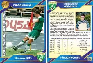 Колекційна картка. Ворскла Полтава. Легенди Клубу. Олександр Омельчук (13)