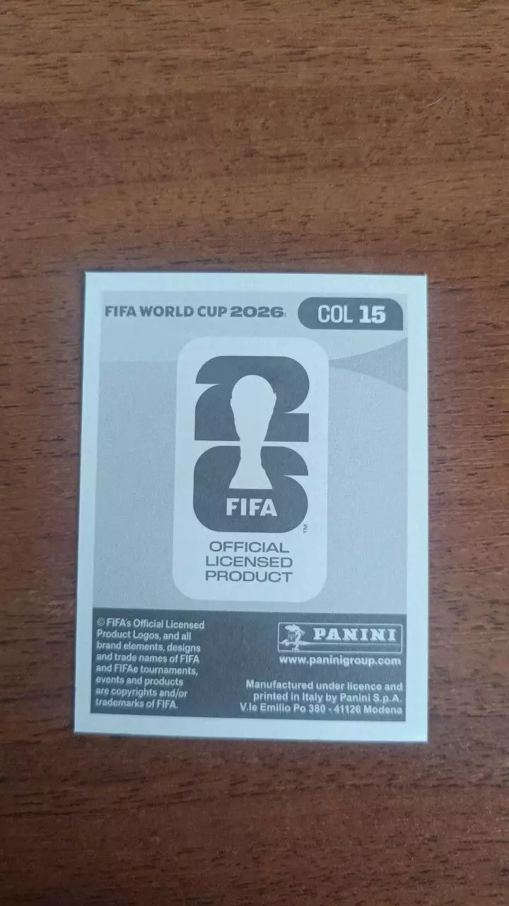 Panini Чемпіонат світу 2026 Juan Fernando Quintero. Columbia #15 1