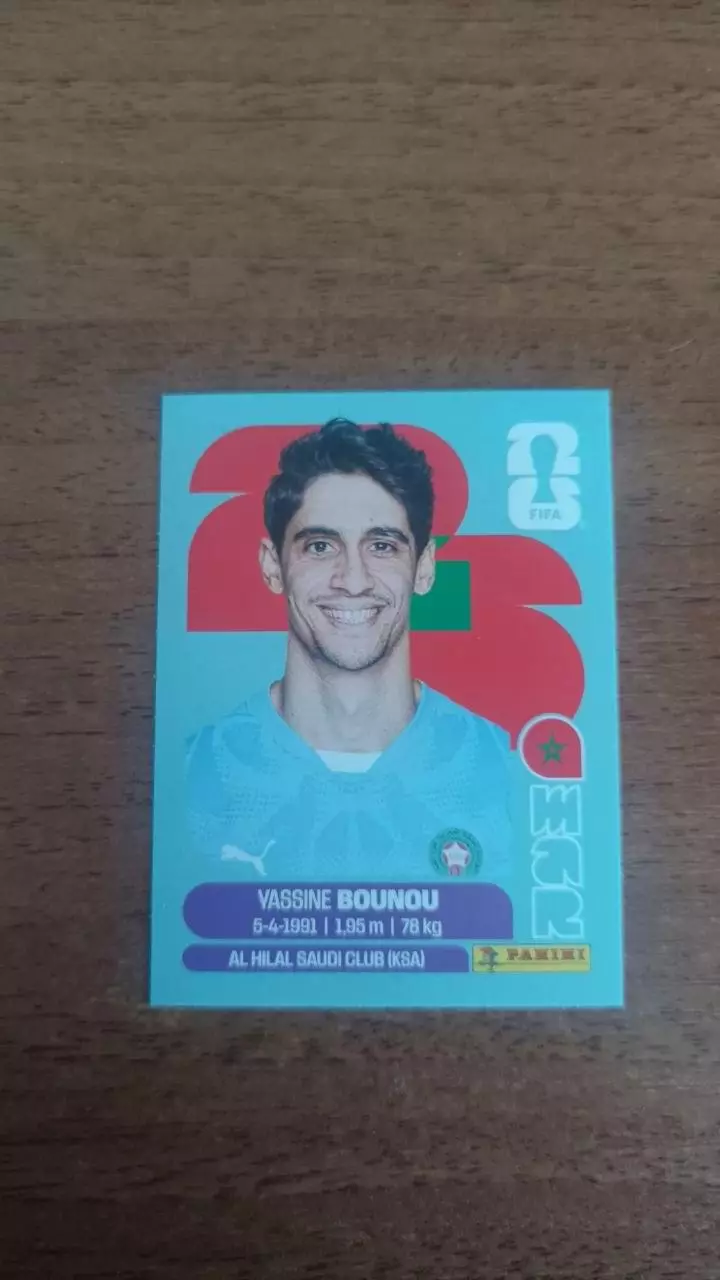 Panini Чемпіонат світу 2026 Vassine Bounou. Morocco #2