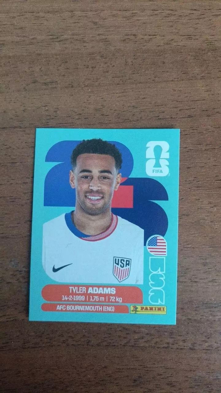 Panini Чемпіонат світу 2026 Tyler Adams. USA #8