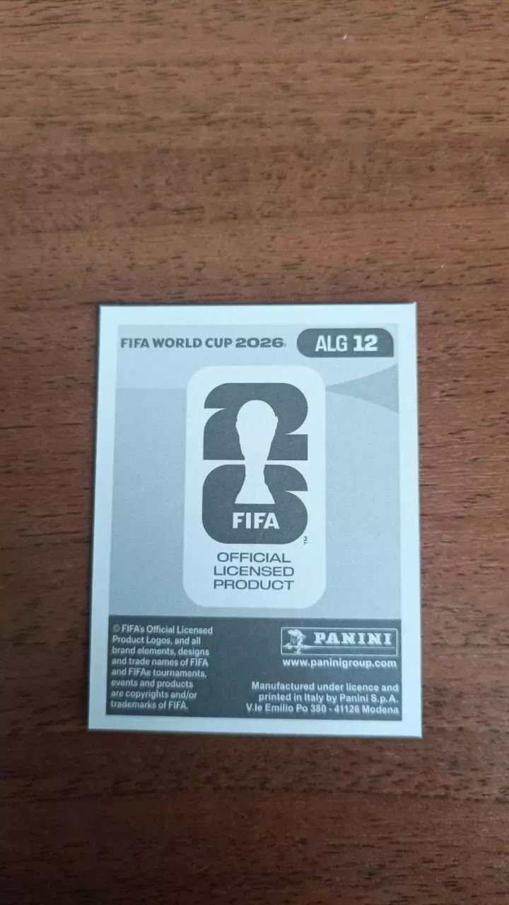 Panini Чемпіонат світу 2026 Nabil Bentaleb. Algeria #12 1