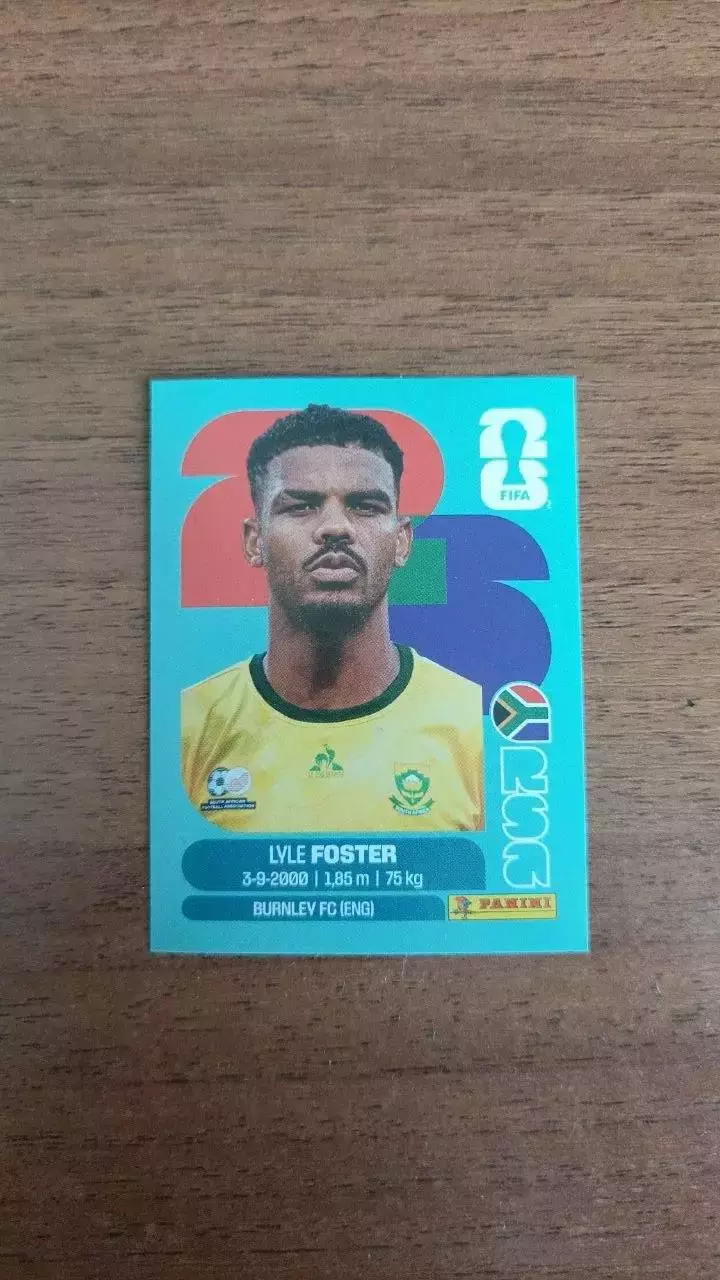 Panini Чемпіонат світу 2026. Lyle Foster. South Africa #17