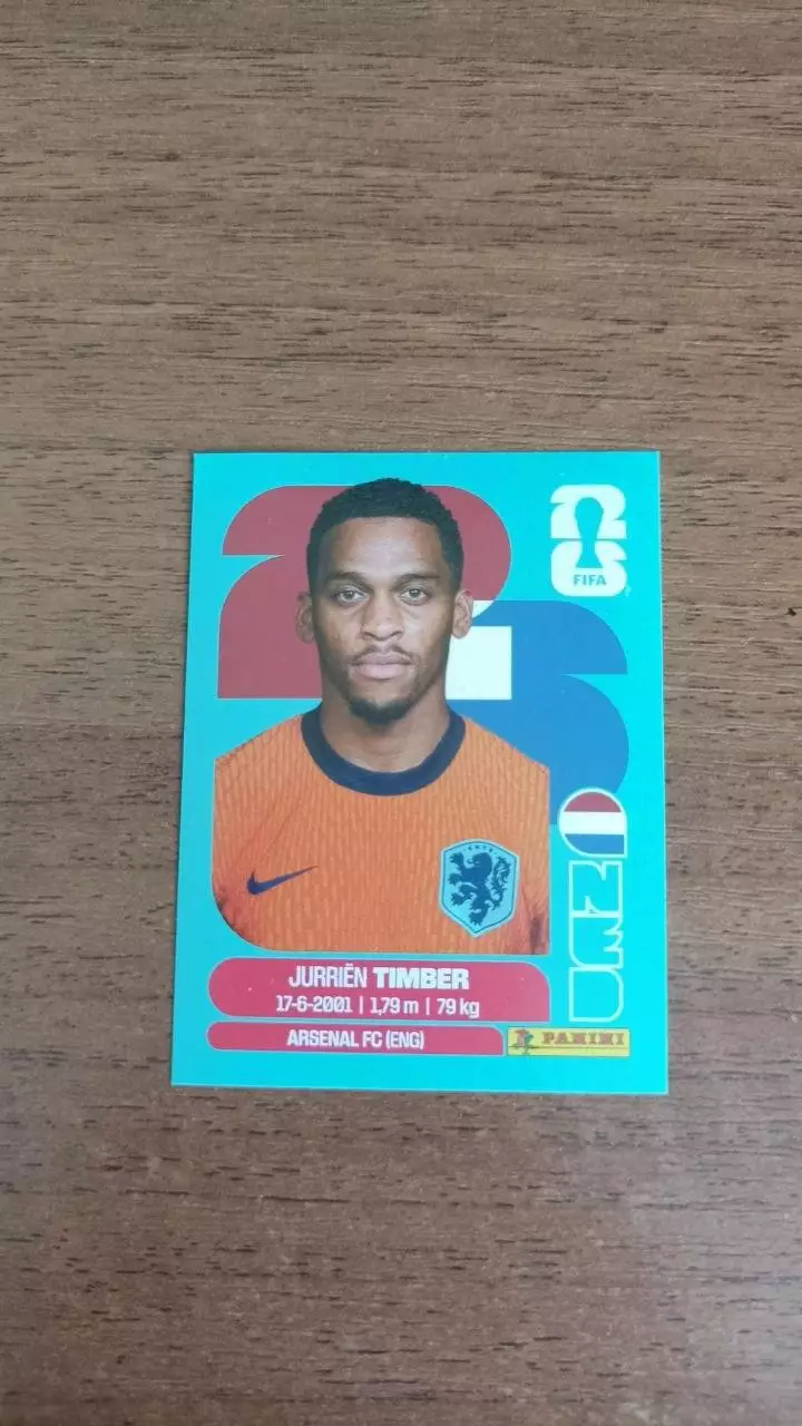 Panini Чемпіонат світу 2026. Jurrien Timber. Netherland #5