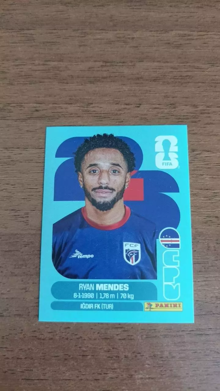 Panini Чемпіонат світу 2026. Ryan Mendes. Cabo Verde #17