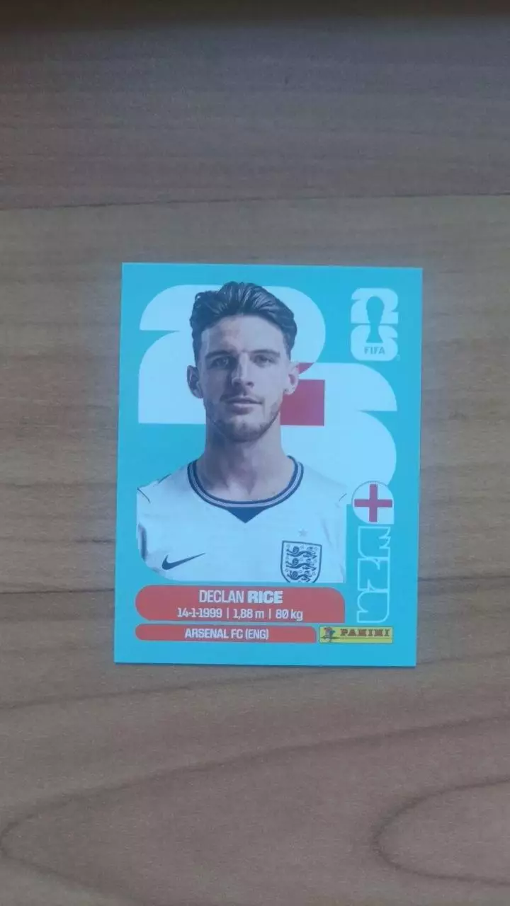 Panini Чемпіонат світу 2026. Declan Rice. England #10