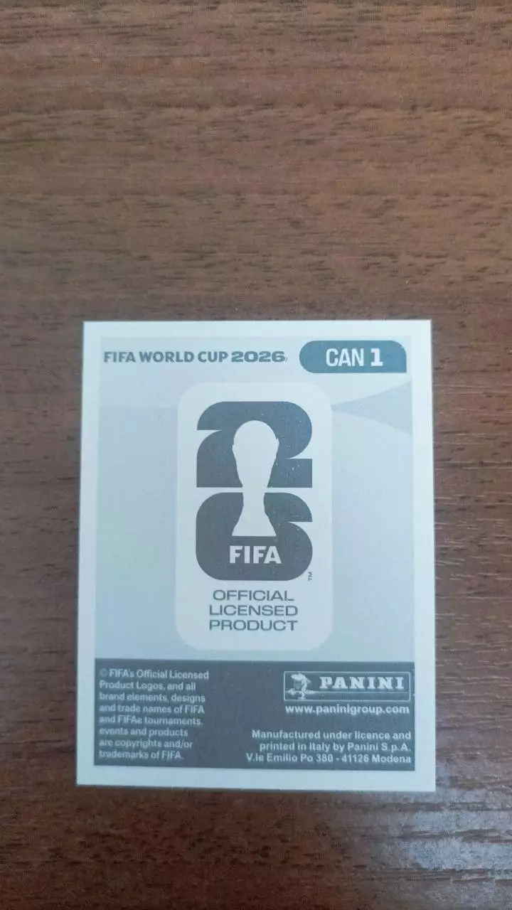 Panini Чемпіонат світу 2026. Canada. CAN1 1