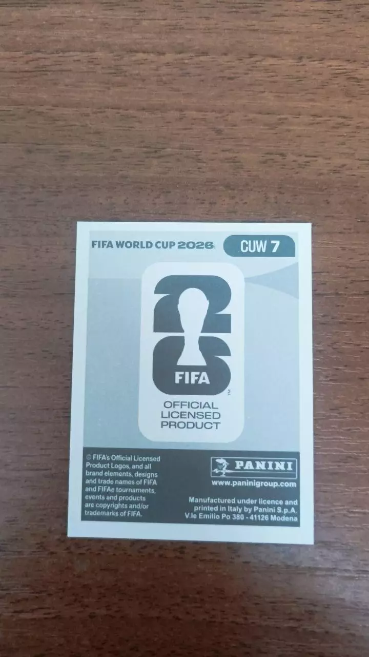 Panini Чемпіонат світу 2026. Roshon Van Eijma. CUW7 1