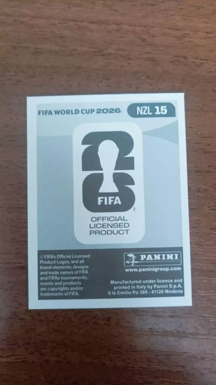 Panini Чемпіонат світу 2026. Marko Stemanic. NZL15 1