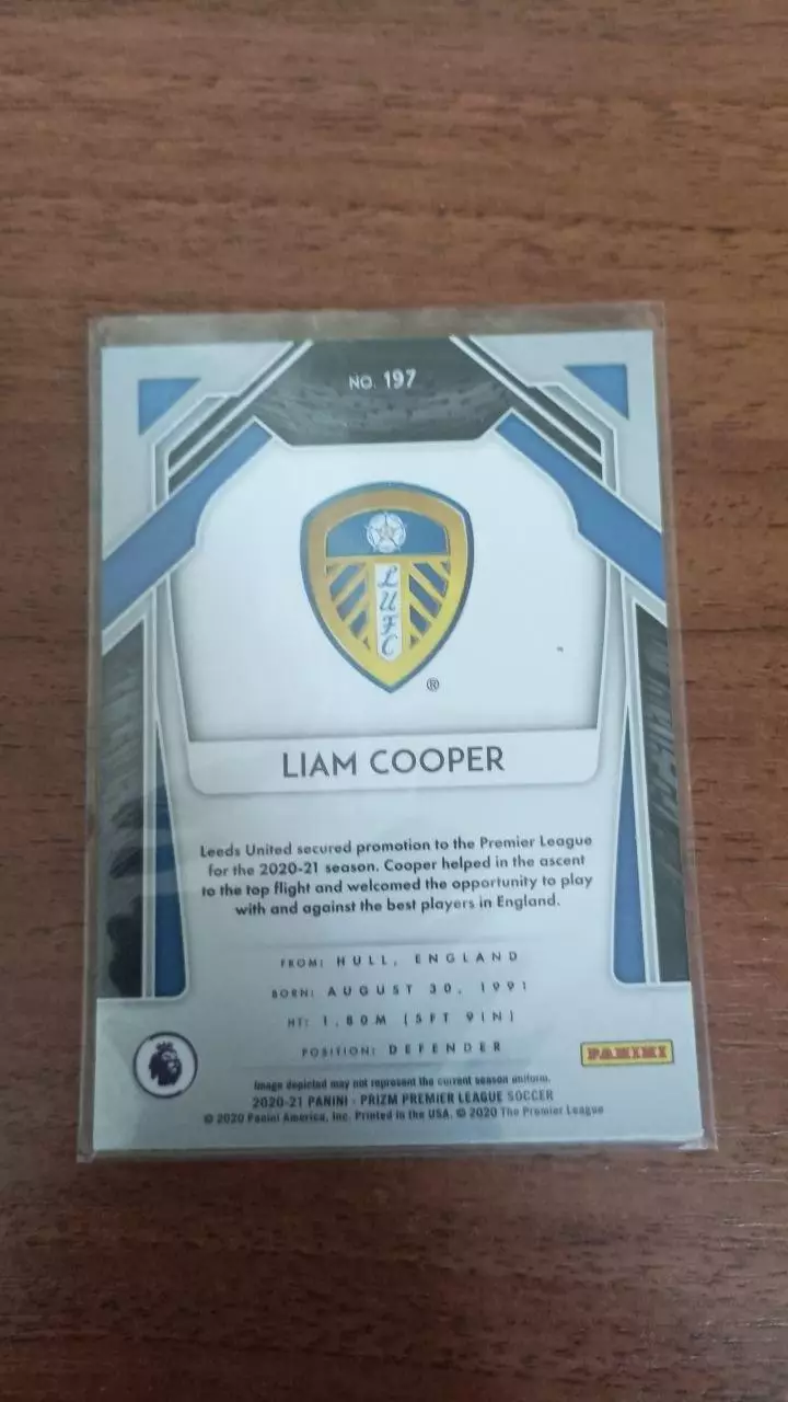 Liam Cooper (Leeds, 2020/21 Panini Prizm Premier League) 1