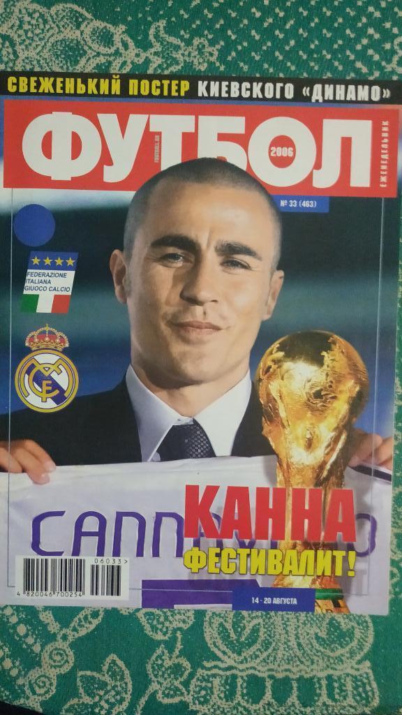 Еженедельник Футбол (Украина) №33 2006 год. Постер Динамо (Киев)