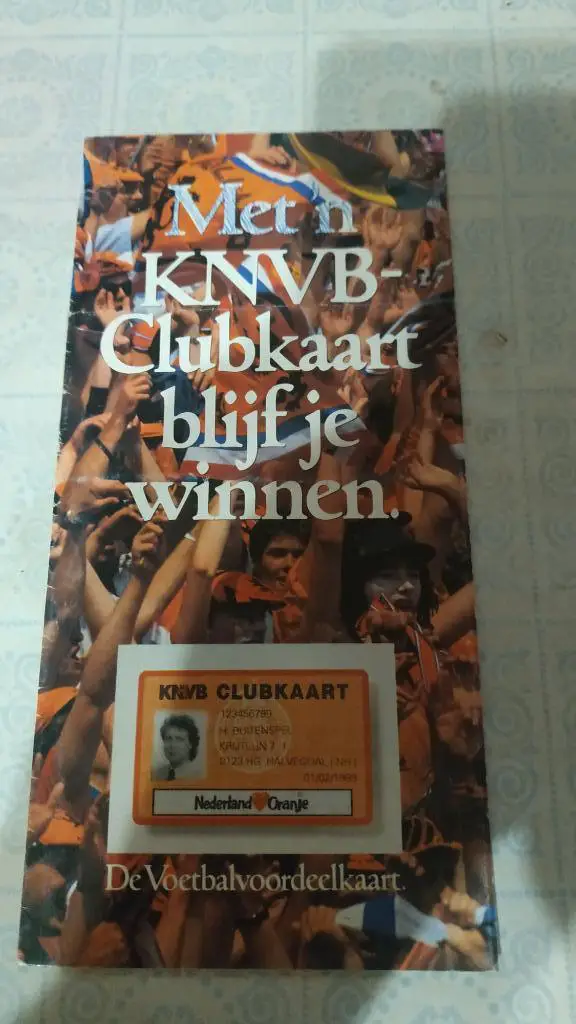 1989 Карточка болельщика сборная Нидерланды