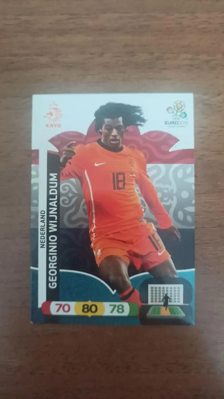 Карточка Panini Евро 2012. Голландия Georginio Wijnaldum