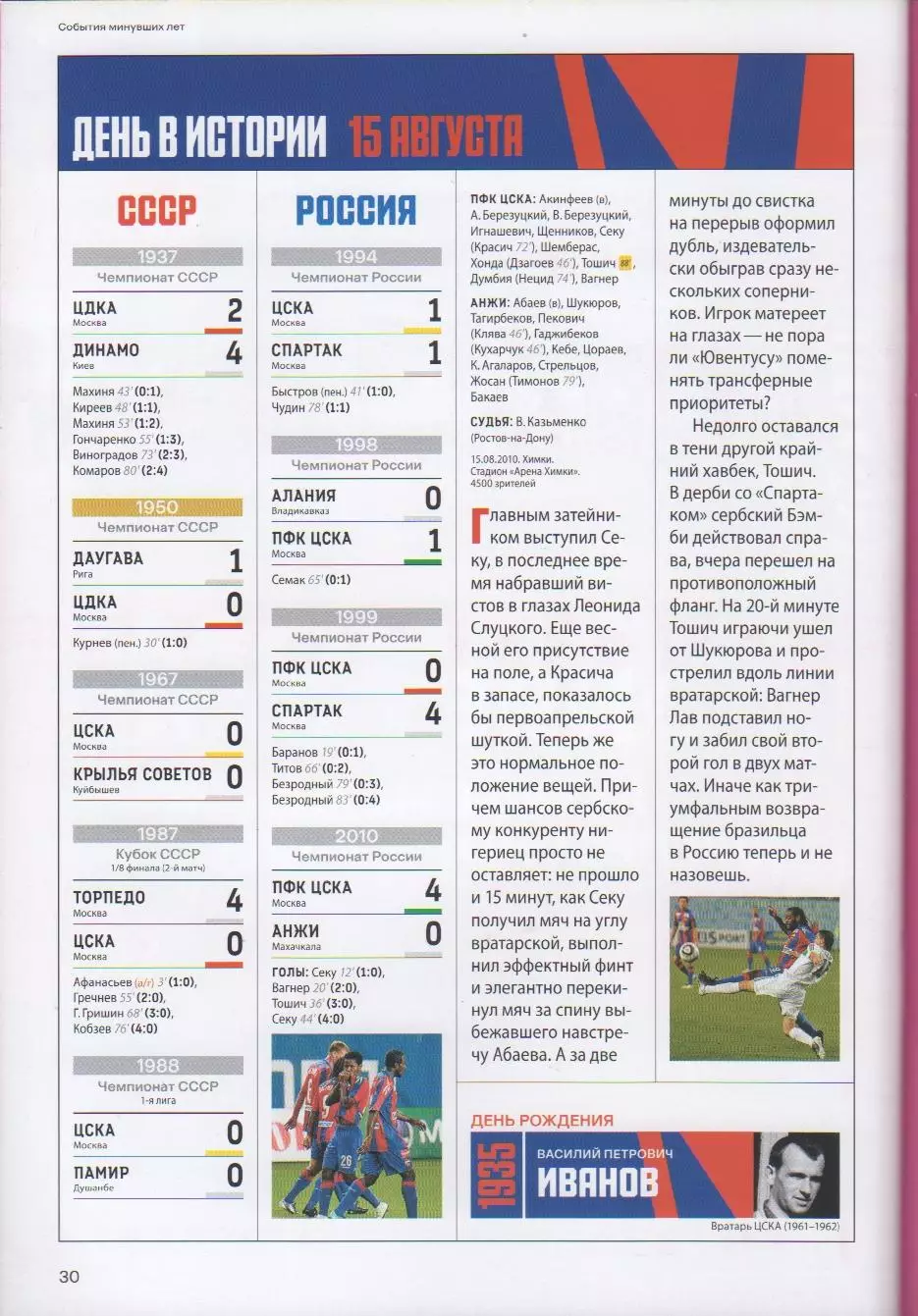 Программка и стартлист матча ЦСКА - Факел Воронеж. 15 августа 2026 г. М. Гайич. 4