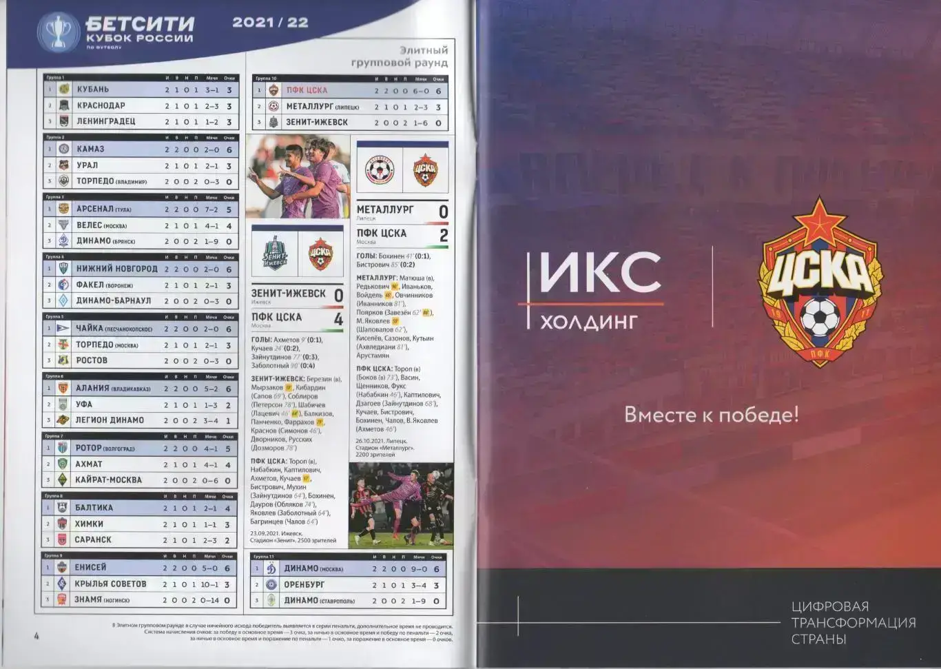 Программка и стартлист матча ЦСКА - Спартак Москва. 20 апреля 2022 года. 3