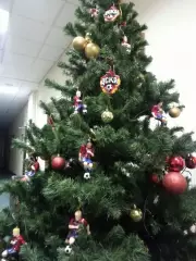 Елочные украшения в подарочной коробке. Футболисты ЦСКА.