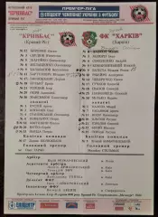 Протокол Кривбасс Кривой Рог - ФК Харьков 2008/2009