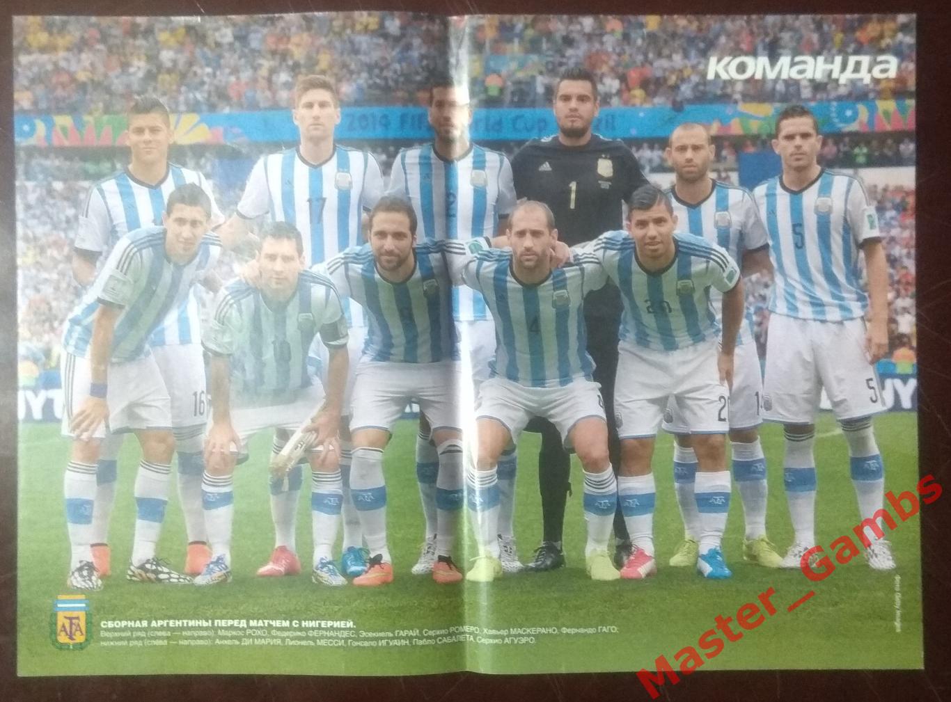 Постер сборная Аргентина 2014 Чемпионат мира