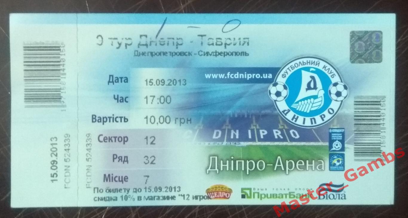 Днепр Днепропетровск - Таврия Симферополь 2013/2014*