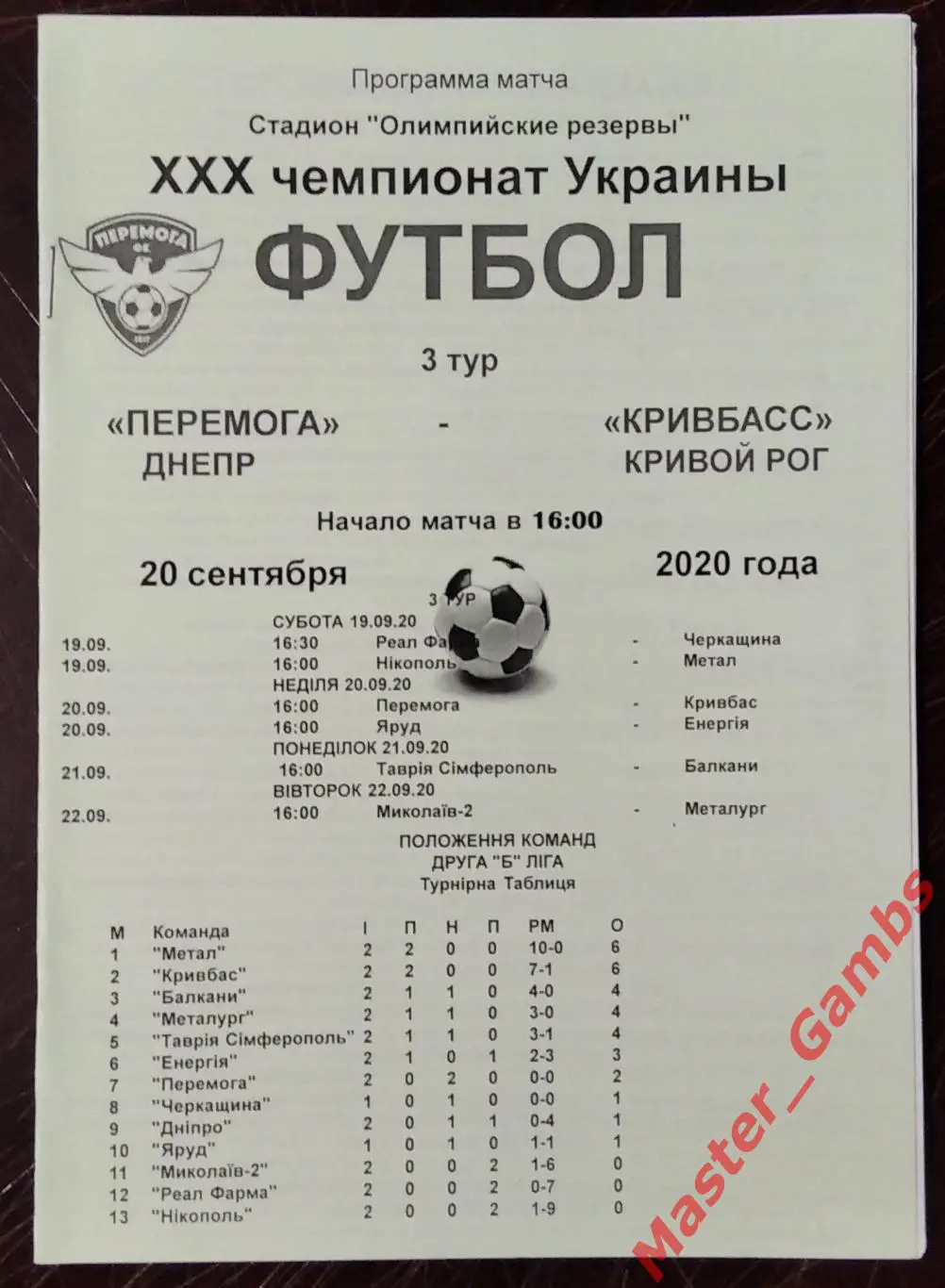 Перемога (Победа) Днепр - Кривбасс Кривой Рог 2020/2021 #2