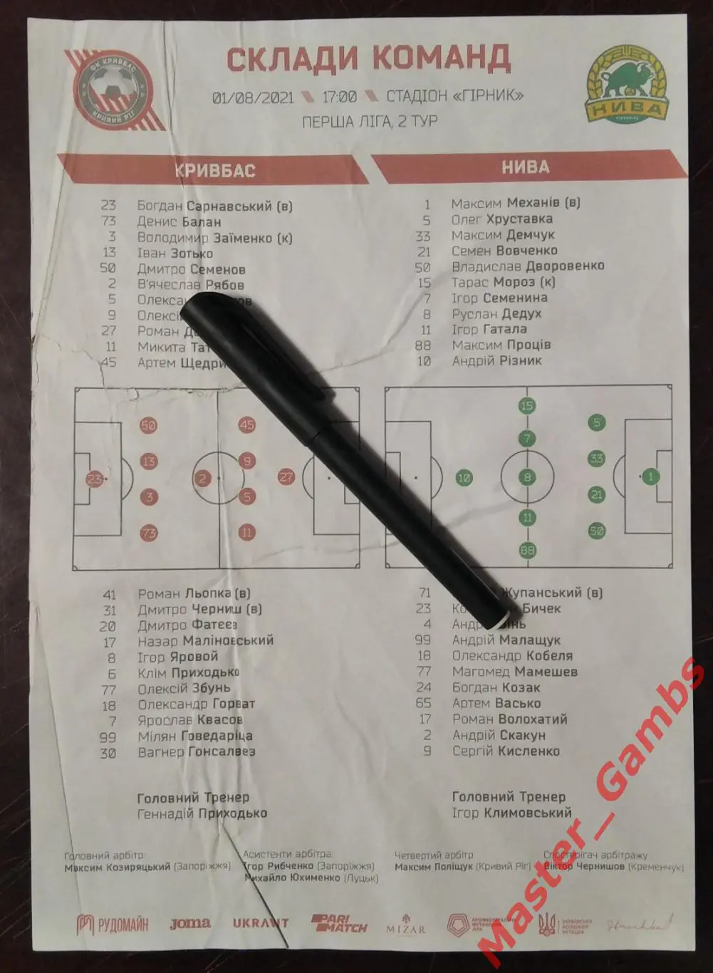 Кривбасс Кривой Рог - Нива Тернополь 2021/2022